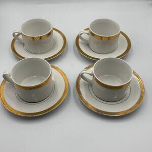 Sango Georgetown 8455 Set of 4 Tea Cups & Saucers Serveware